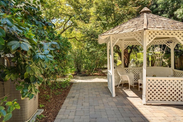 view of patio with a gazebo