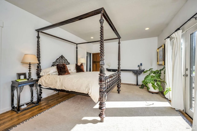 bedroom featuring hardwood / wood-style flooring