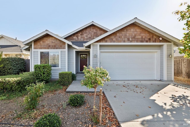 view of front facade with a garage