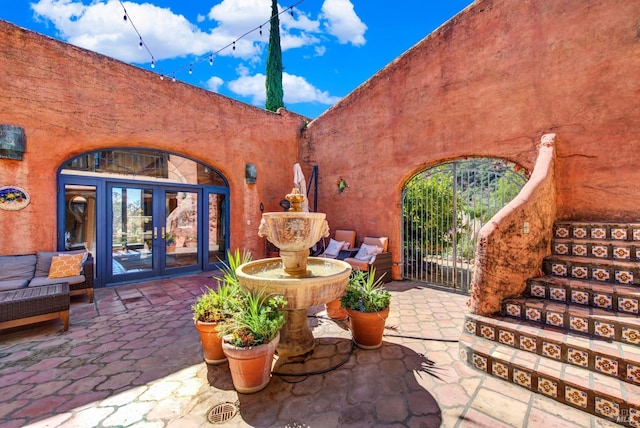 view of patio with french doors