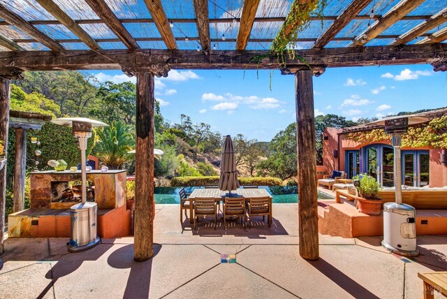 view of patio with a pergola