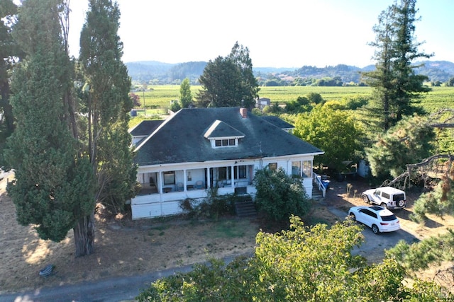 aerial view with a rural view