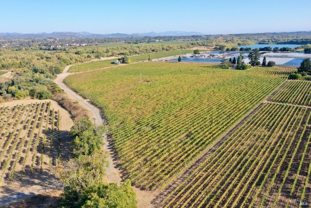 drone / aerial view with a rural view