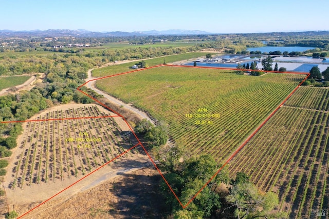 bird's eye view with a rural view