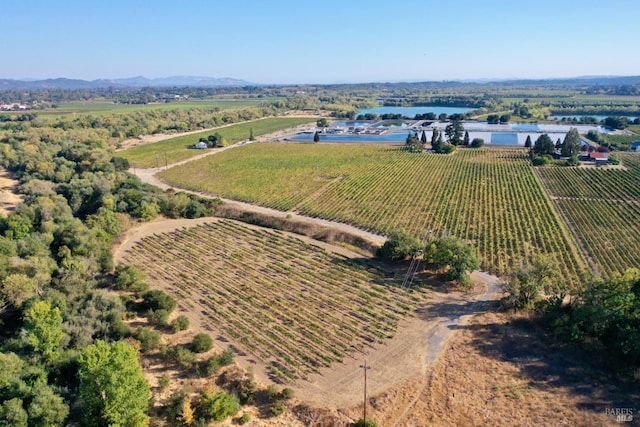 birds eye view of property featuring a rural view