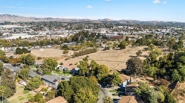 bird's eye view with a mountain view