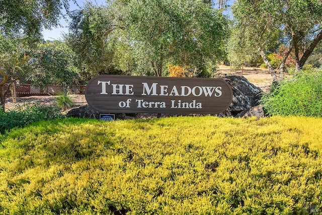 view of community sign