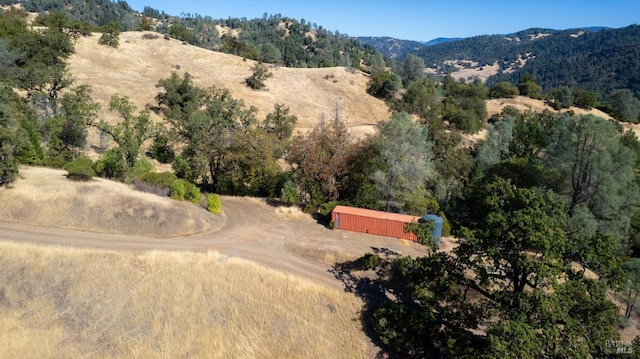 aerial view featuring a mountain view