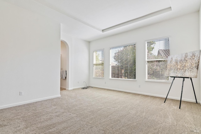 spare room with light colored carpet