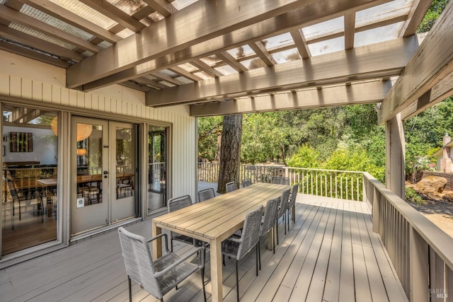 deck with french doors