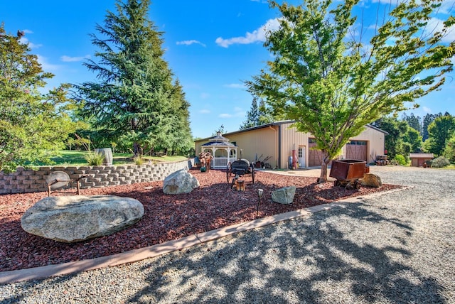 view of yard featuring a gazebo