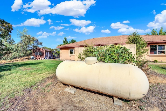 exterior space with a lawn