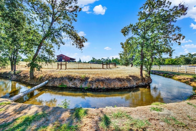 view of community featuring a water view