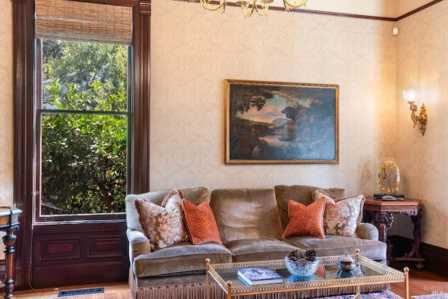 living room featuring hardwood / wood-style floors