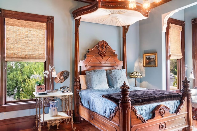 bedroom featuring hardwood / wood-style floors