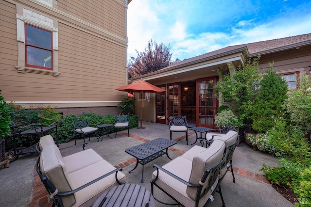 view of patio with an outdoor hangout area