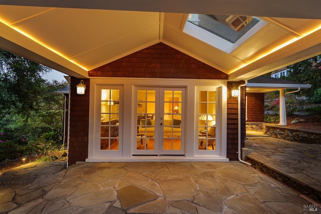 exterior space featuring french doors and a patio area