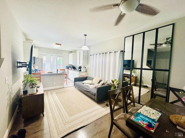 living room with hardwood / wood-style floors