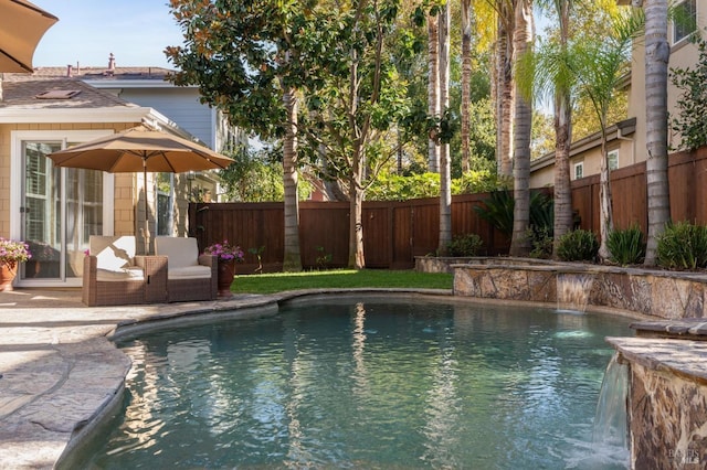 7 Oak Grove Dr, Novato, CA 94949 - view of swimming pool with a fenced in pool and a fenced backyard