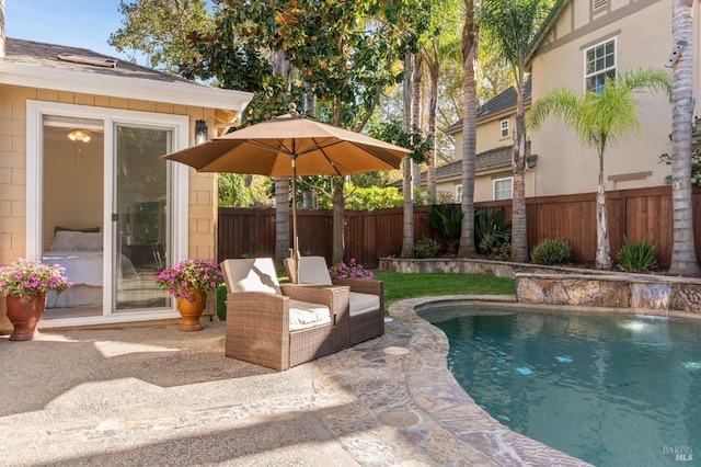 7 Oak Grove Dr, Novato, CA 94949 - view of pool with a fenced in pool, a patio area, and a fenced backyard