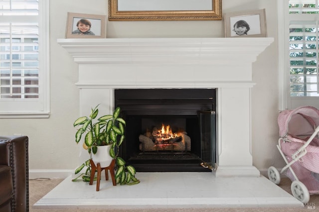 7 Oak Grove Dr, Novato, CA 94949 - interior details featuring baseboards and a lit fireplace