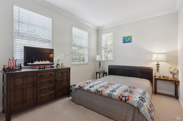 7 Oak Grove Dr, Novato, CA 94949 - bedroom with light colored carpet, ornamental molding, and baseboards