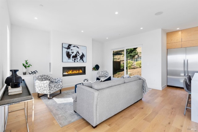 living room featuring light wood-type flooring