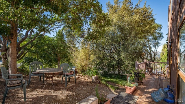 view of yard featuring a deck