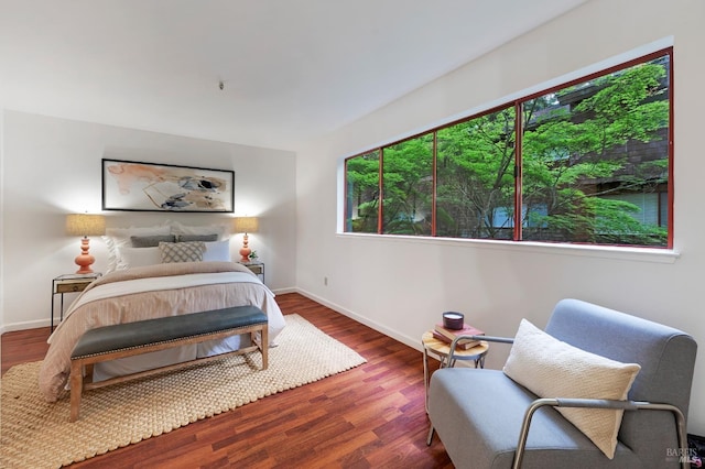 bedroom featuring dark hardwood / wood-style floors