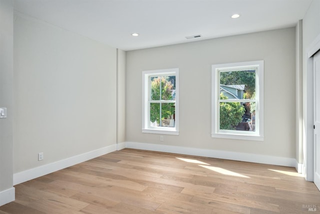 empty room featuring light wood-type flooring