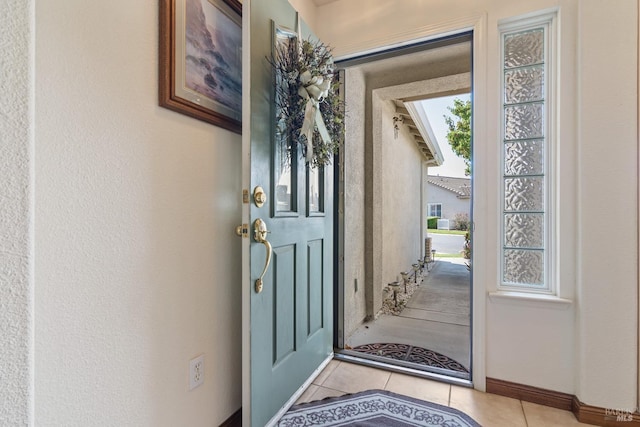 view of tiled foyer