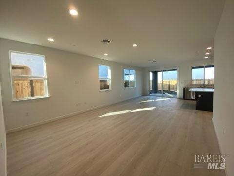 spare room featuring a healthy amount of sunlight and wood-type flooring