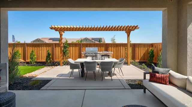 view of patio / terrace with a pergola