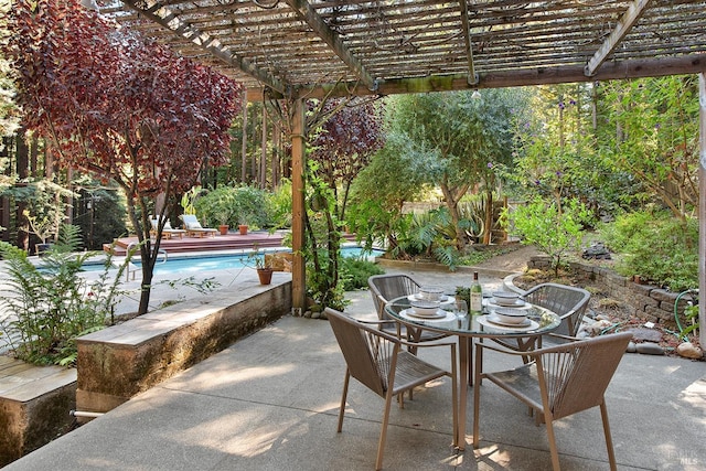 view of patio with a pergola