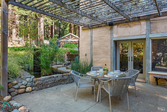 view of patio / terrace featuring a pergola