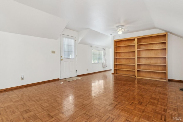 4344 Langner Ave, Santa Rosa, CA 95407 - bonus room featuring visible vents, baseboards, a ceiling fan, and lofted ceiling