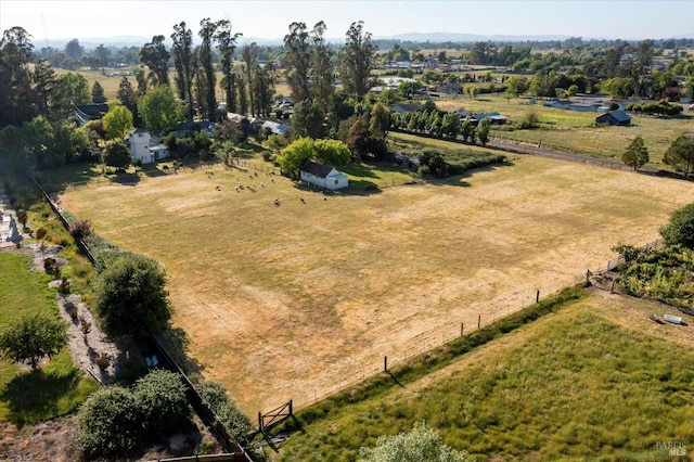 drone / aerial view with a rural view