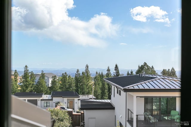 exterior space featuring a mountain view