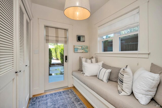 living room featuring light hardwood / wood-style floors