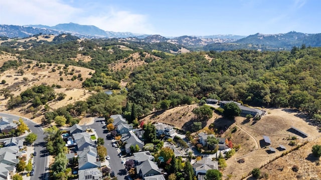 bird's eye view featuring a mountain view