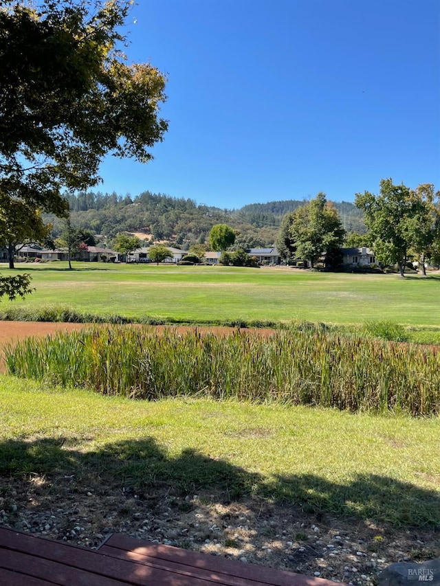 view of property's community featuring a lawn