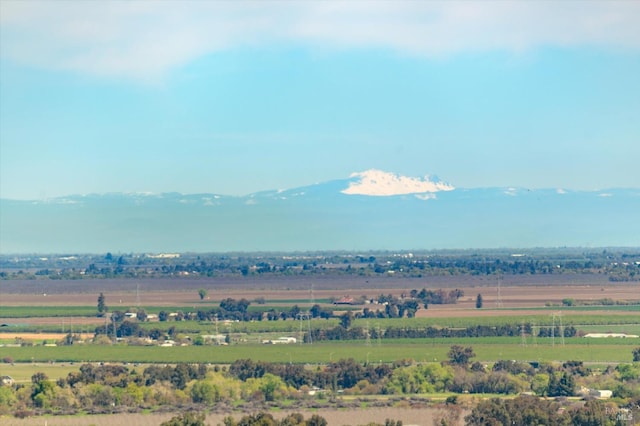 view of mountain feature with a rural view