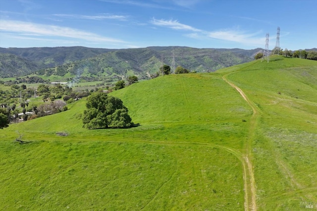 aerial view featuring a mountain view