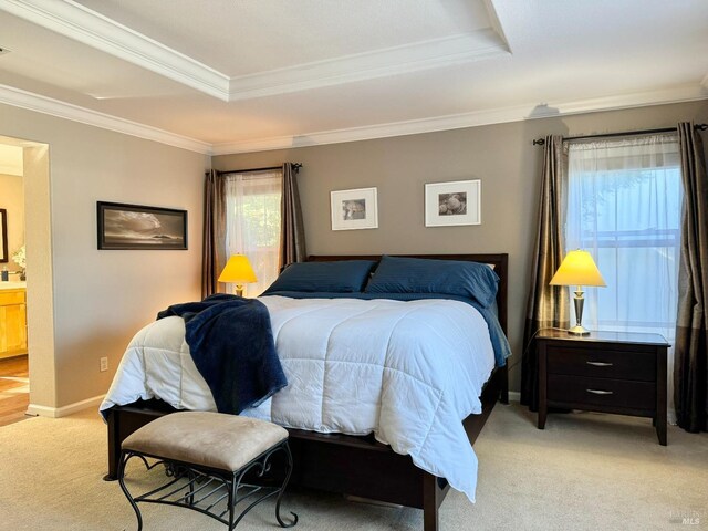 bathroom with hardwood / wood-style floors, vanity, and ornamental molding