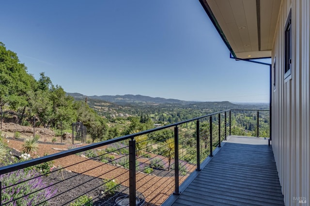 balcony with a mountain view