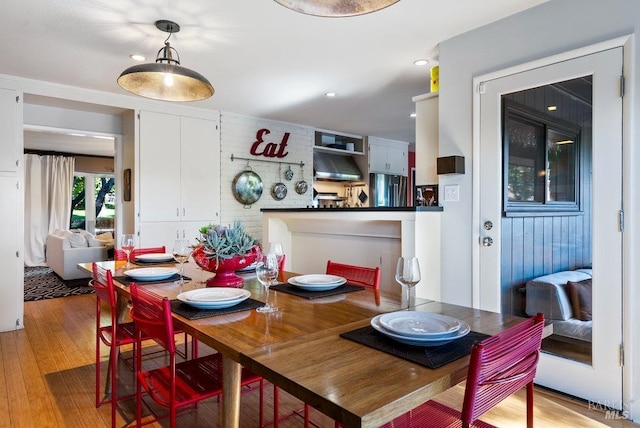 dining room featuring light wood-type flooring