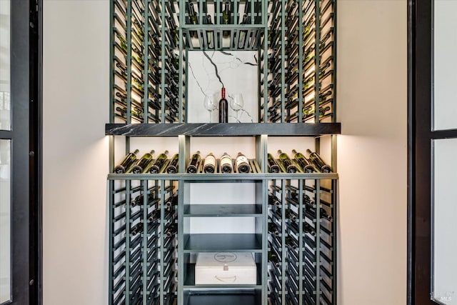 view of wine cellar