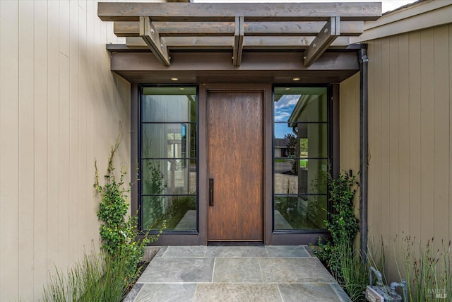 view of doorway to property