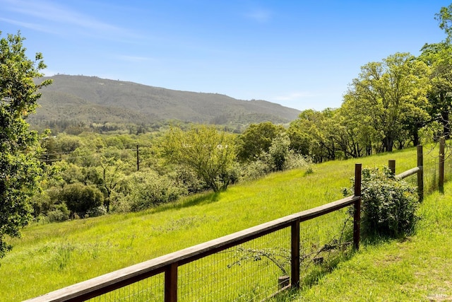 view of mountain feature featuring a rural view