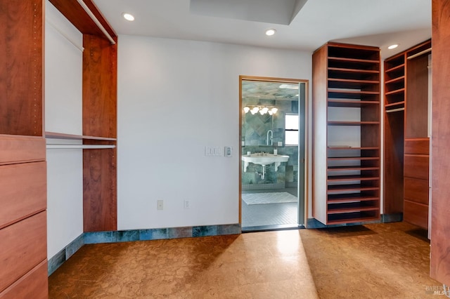 spacious closet with sink